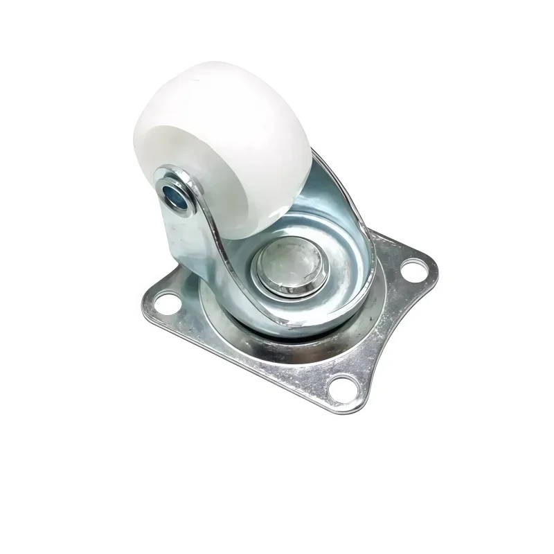 1-inch light white PP directional wheel wear-resistant universal caster wheel base plate 4mm hole