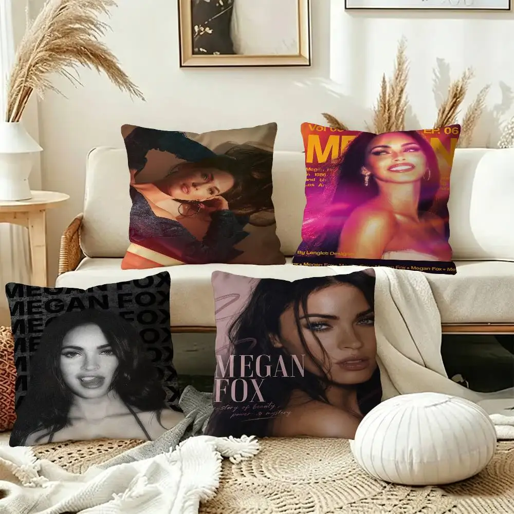 Actress M-Megan Fox Cushion Cover Car Throw Pillow Case For Sofa Car Christmas Gift 40x40cm 45x45cm