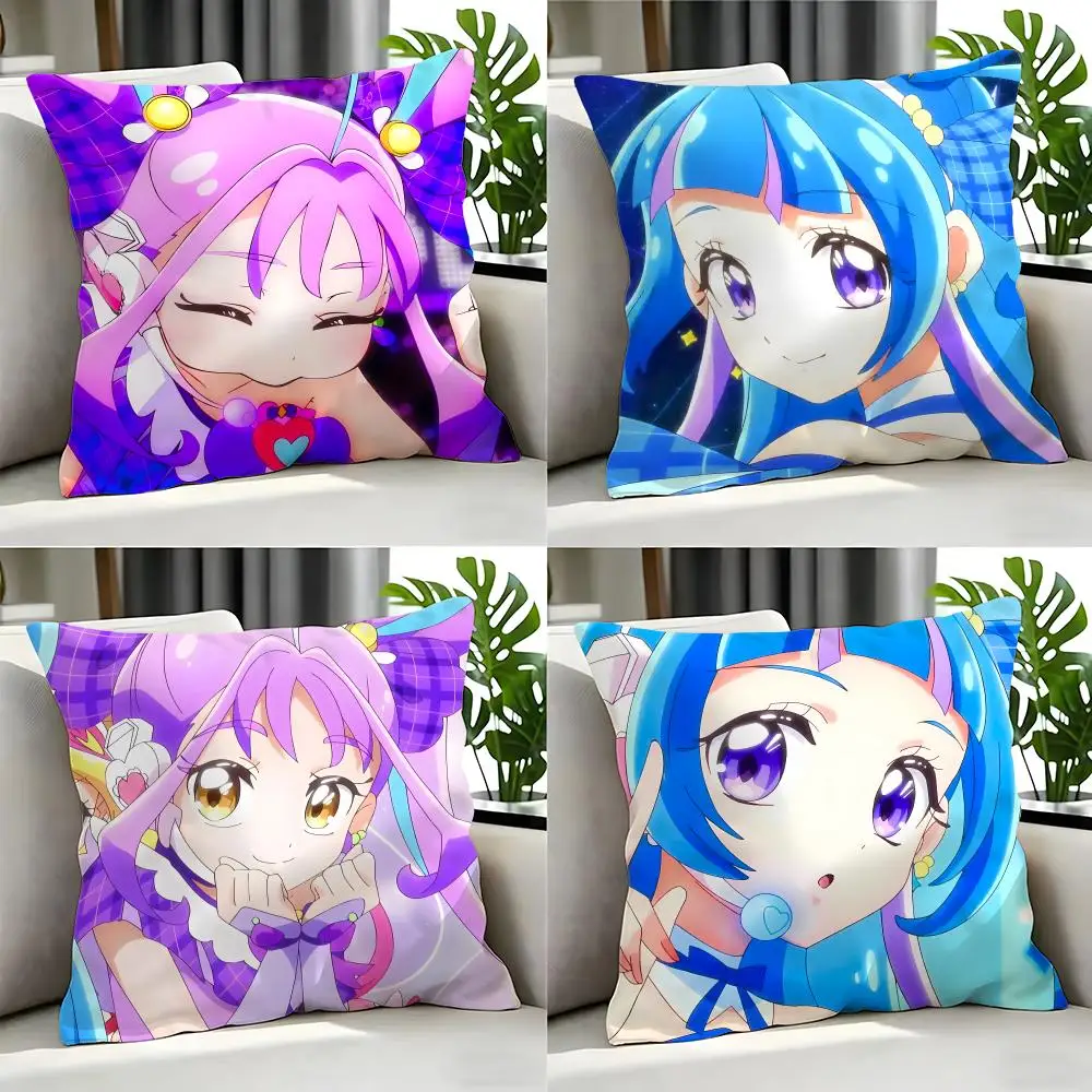 anime You and Idol Pretty Cure Cushion Cover Cushion Cover Set 4Pcs 50x50 45x45 40x40 Pillowcase Decorative Sofa Home Decor