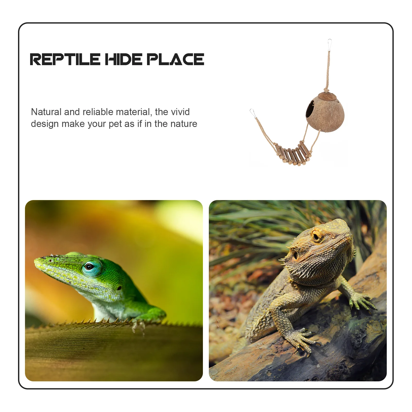 Reptisoil Lizard Hideout House Decorative Cave Turtle Tank Decoration Reptile Hiding Toy Leopard Gecko Crested Accessories