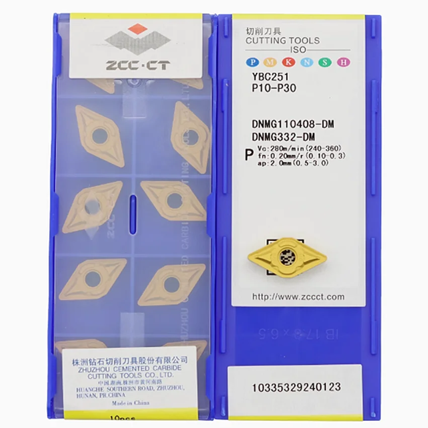 DNMG110408-DM YBC251/DNMG110408-DM YBC252/DNMG110408-DM YBD151/DNMG110408-DM YBC152 ZCC.CT CNC carbide Turning inserts 10pcs/box
