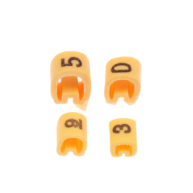 علامات كابل صفراء مكونة من 500 قطعة من الدرجة الاحترافية EC-0.5، مثالية لأسلاك 1، 1.5، 2.5 مم2 #6