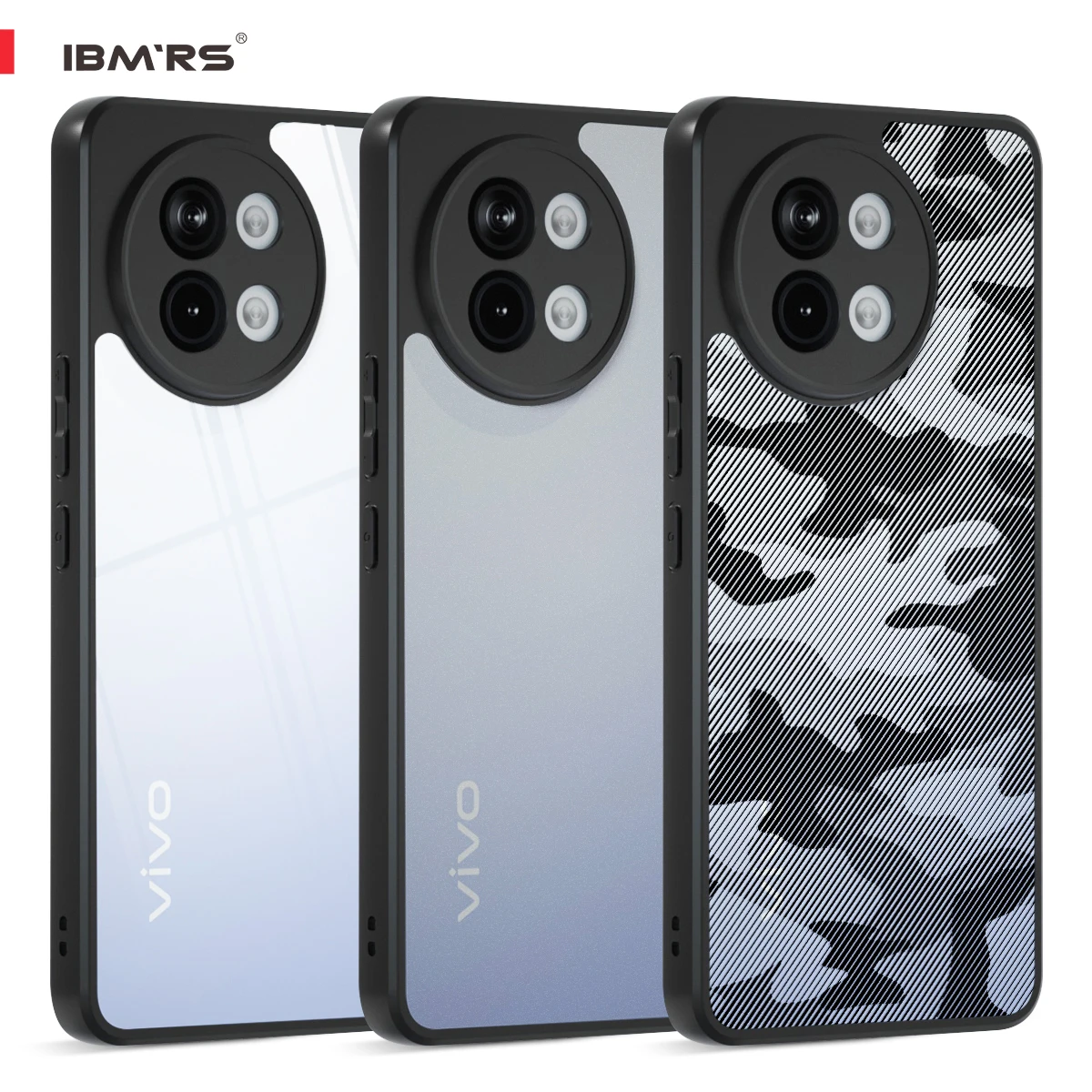 

IBMRS for vivo S18e Camo Case,PC+TPU Dual Layer Ultra Slim Lightweight Camouflage Camo Pattern Daily Use Shell