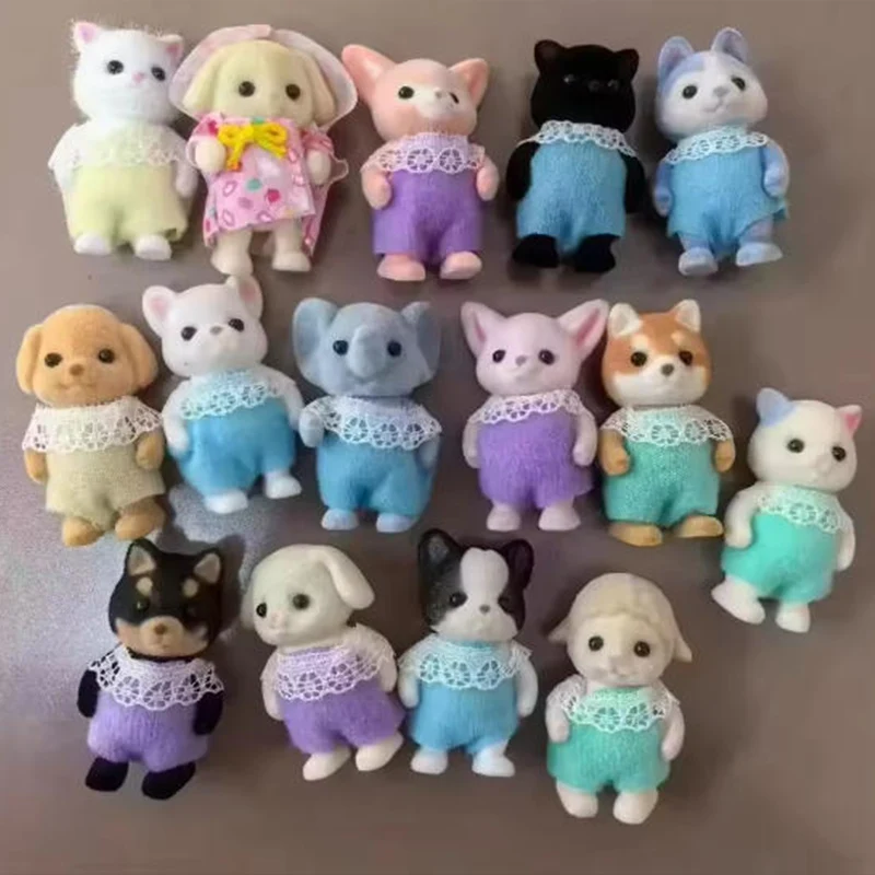 Muñecos de Animales, Pequeños Artículos Decorativos, Figura de Animal de la Familia Felina, Poodle Peludo, Bosque, Regalo DIY, Y2k
