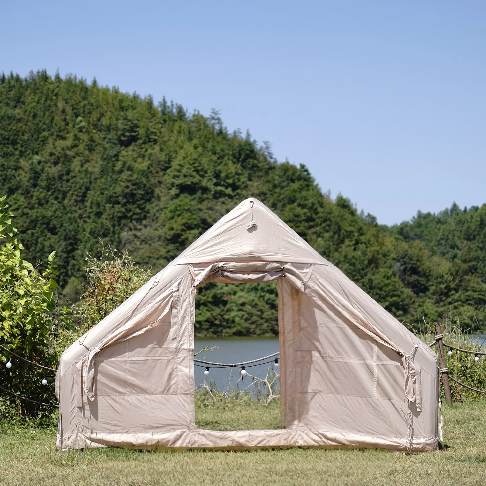Tent for Camping with Canopy and Pump Air Glamping Tents for Camping