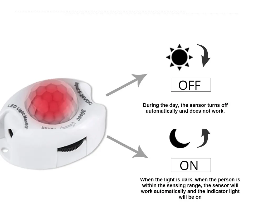 Sensore di movimento interruttore luce 3V DC Timer attivato rilevatore automatico Timer attivato interruttore automatico sensore di movimento