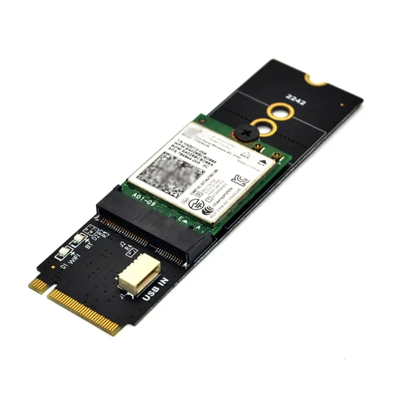 Clé M.2 m à clé A-E/E Convertir la carte NGFF PCI-E WLAN Adaptateur sans fil WIFI Réseau Tech PCIE Carte convertisseur pour ordinateur PC