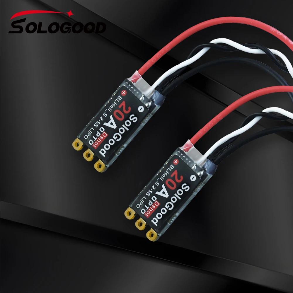 

SoloGood BLHeli_S 20A ESC DSHOT 20A ESC BLHeli_S Контроллер скорости 2-5S для FPV Raing Drone