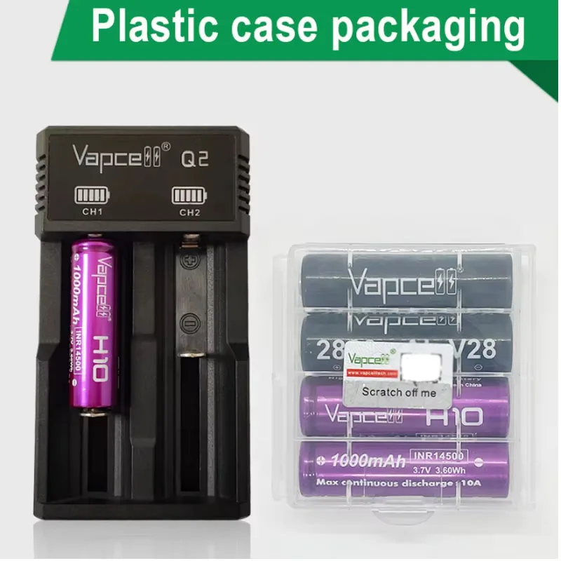 Original Vapcell 14500 H10 1000mah 10A 3.7V 3.60Wh Charger Battery INR14500 Rechargeable Batteries Cell For Children Toy