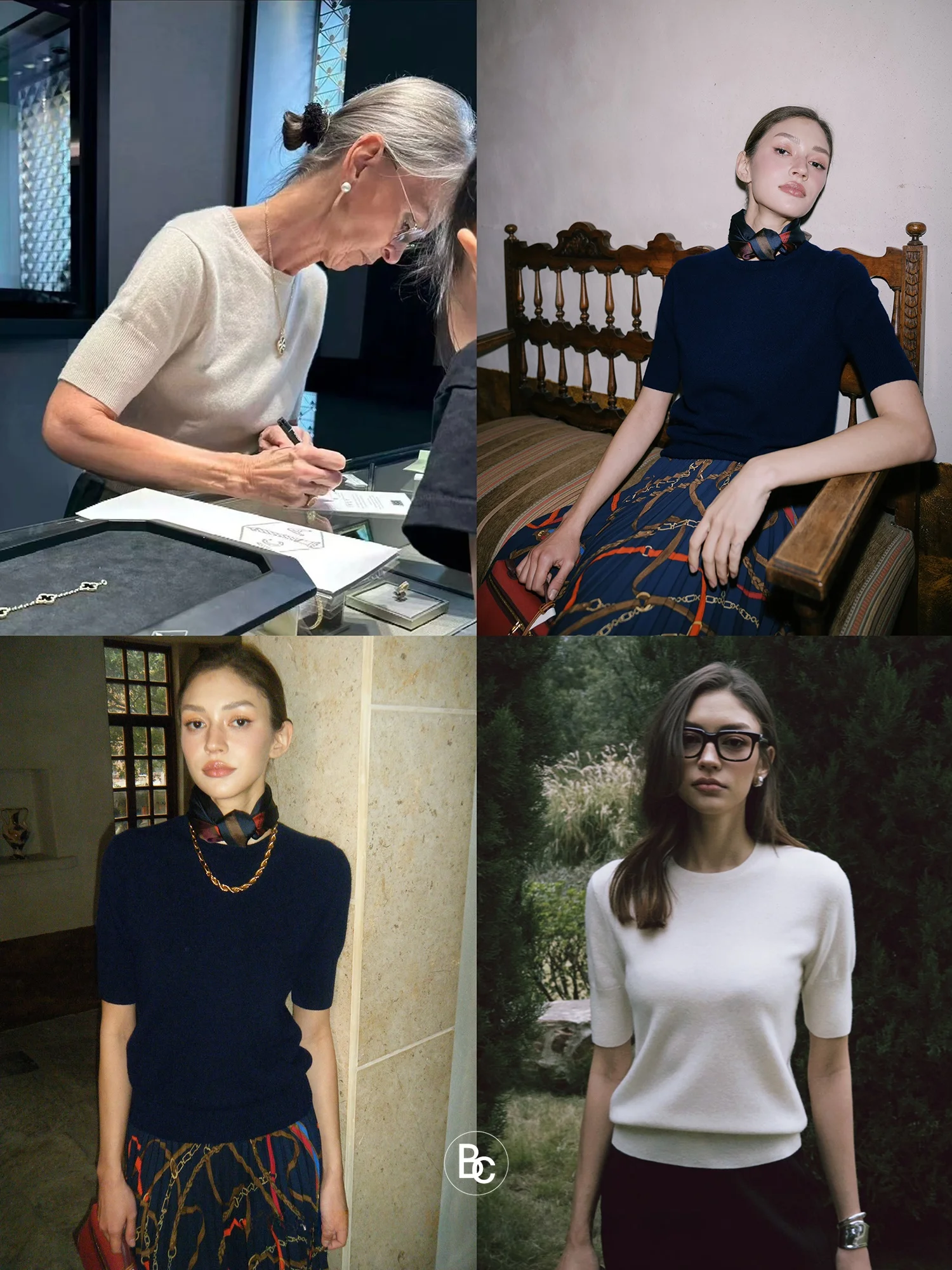 

Женский шерстяной трикотажный топ Betchow 00% Camere Svel Base irt Sli Versatile Simple Top French Sle Slim Fit