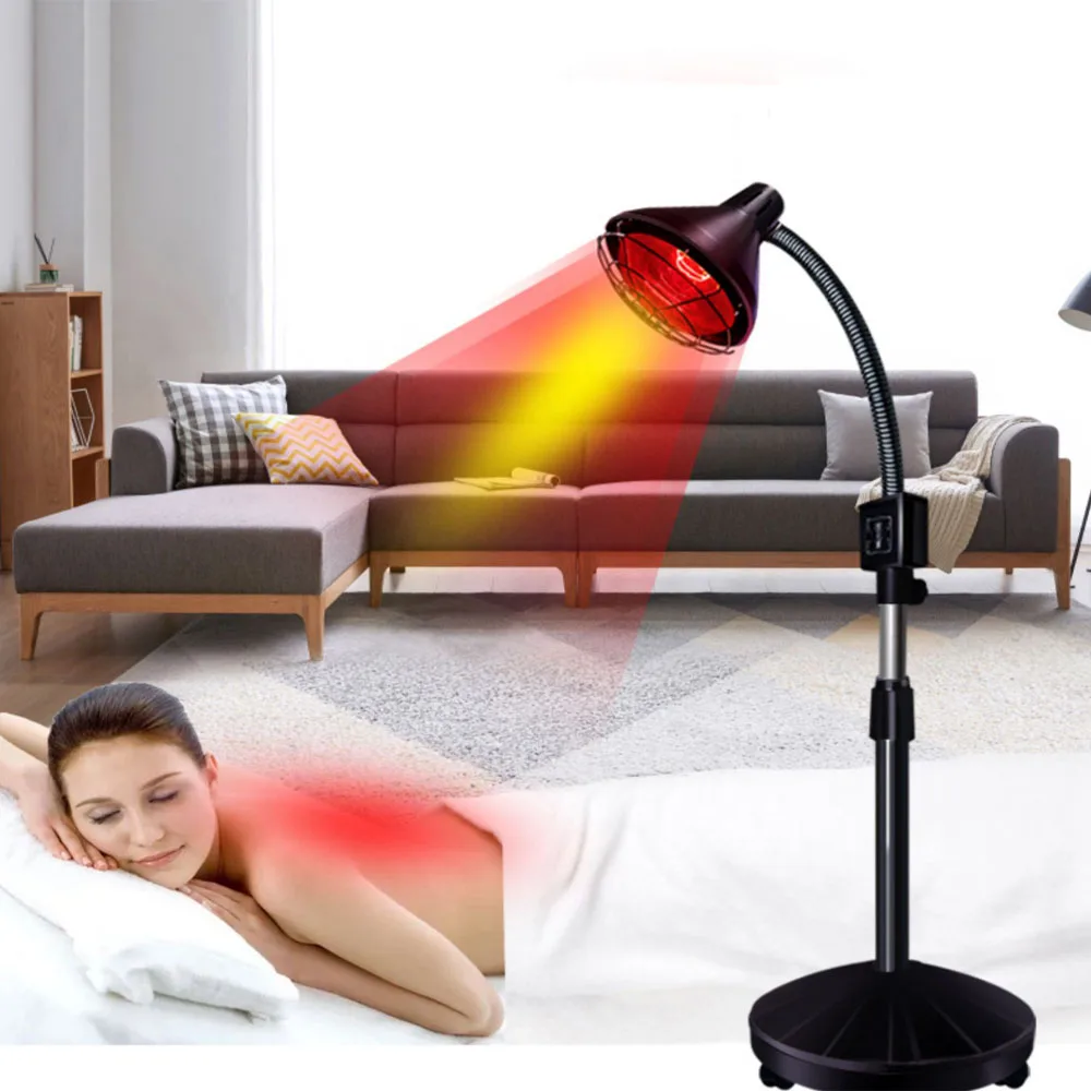 300W infrared ray bulb Heat Lamp Temperature Adjustable Red Light Lamp Therapy Timer Infrared Light for Relief pain, Wound Heali