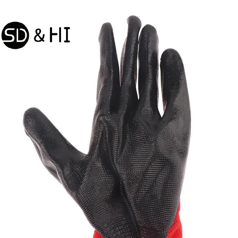 

12 Pairs Advanced Work Gloves Durable Wrinkled Latex Coating For Construction Warehouse Handling Gardening Safety Gloves