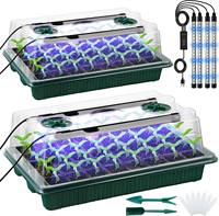 2 Packs, Seed Starter Trays With High Dome Germination Kit - 80 Cells, 4 LED Grow Lights, Smart Timer & 3 Modes For Home Gardene
