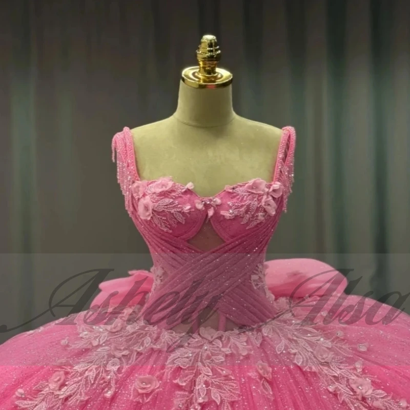 A3523 luxo princesa menina quinceanera vestido contas apliques ruched grande arco inchado tule baile de formatura festa pageant wear 15 16 personalizado