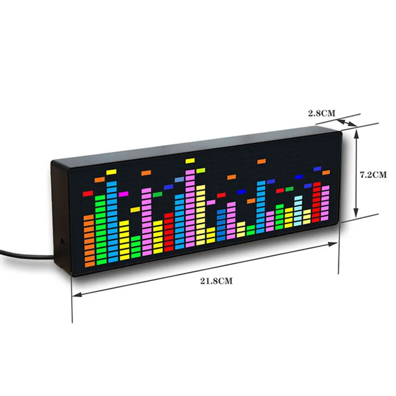 Indicador de nivel LED de Color, analizador de espectro de música, reloj electrónico, luz de ritmo activada por voz, luz de atmósfera de recogida 624RGB