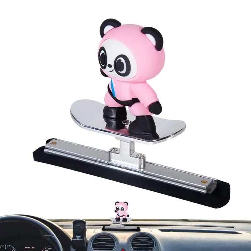 Car Dashboard Decoration Cartoon Skateboard Bear Center Console Decor For Auto Small And Exquisite Auto Interior Decoration For