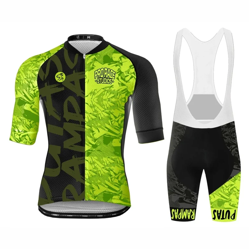 Maillot de Ciclismo de carreras profesionales para hombre, conjunto de ropa de bicicleta de montaña transpirable para exteriores, Fluor de verano