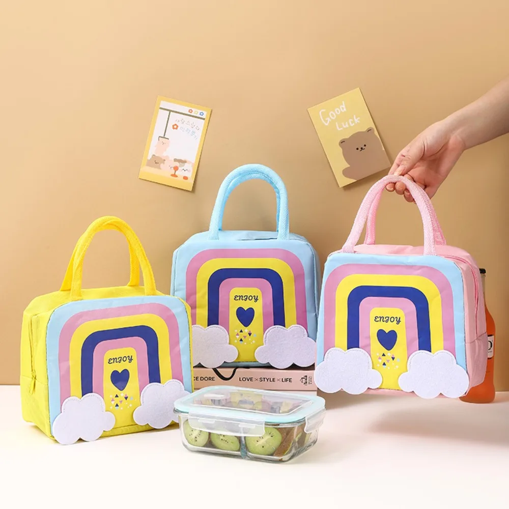 Novo estilo dos desenhos animados saco de almoço portátil recipiente de alimentos saco de almoço para estudantes engrossado alumíniofoil armazenamento isolamento saco de refeição