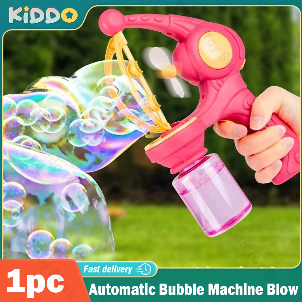 Automatic Bubble Machine for Children Bubble Gun Rocket Launcher Bubble Blowing for Kids Outdoor Soap Bubble Maker Summer Toys