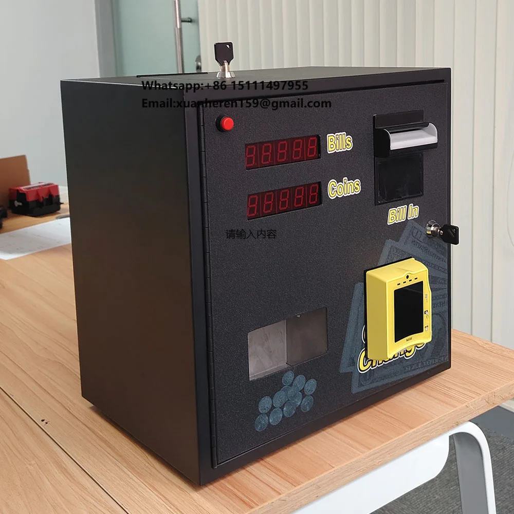 

Quarter Dispenser Convert Cash to Coins Token Changer with Nayax Cardreader for Arcade Game Claw Machine Kids Arcade Machines