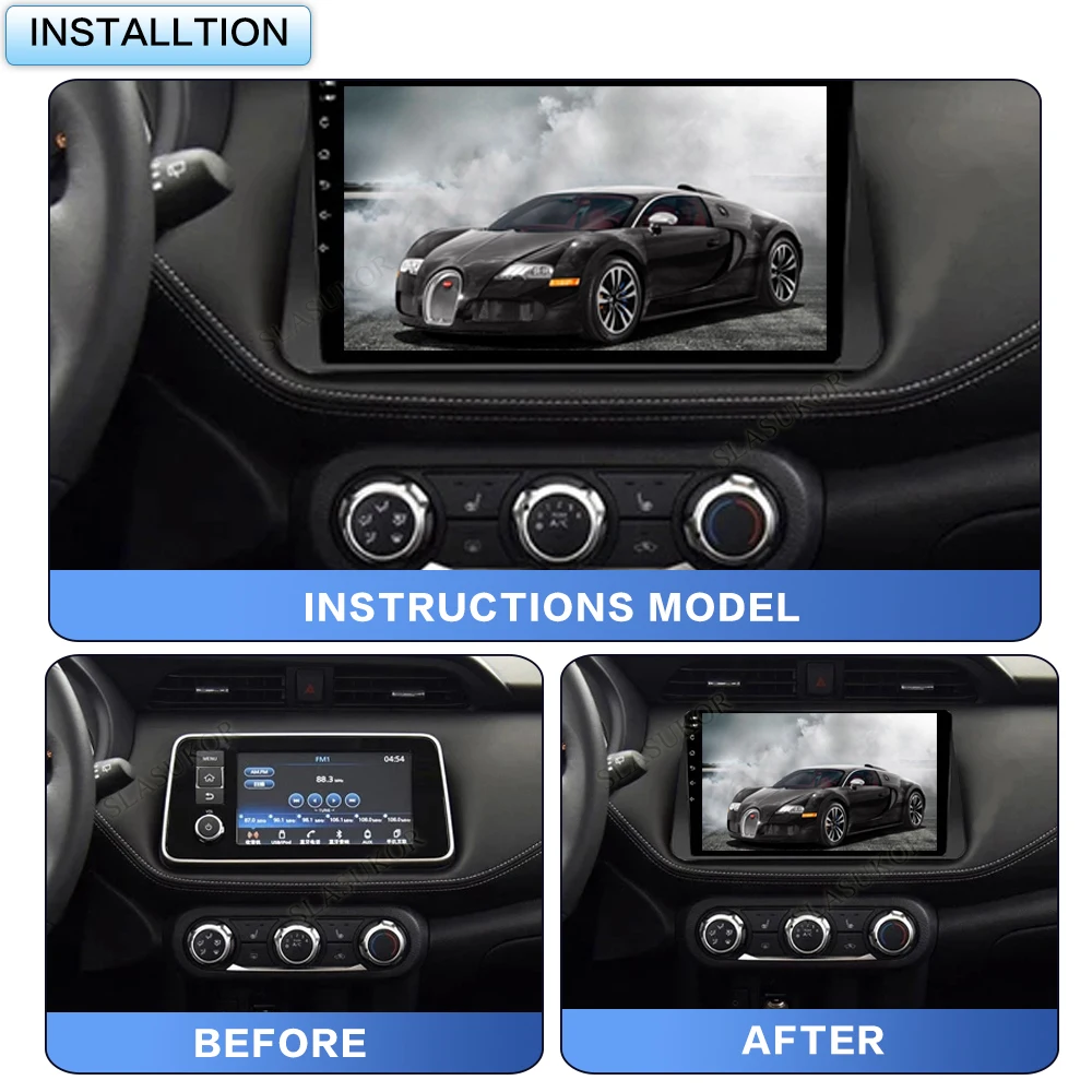 For NISSAN Kicks Micra VERSA 2014-2017 2018 2019 car radio Screen Dask Kit Fascia Android 11 Carplay Android AUTO