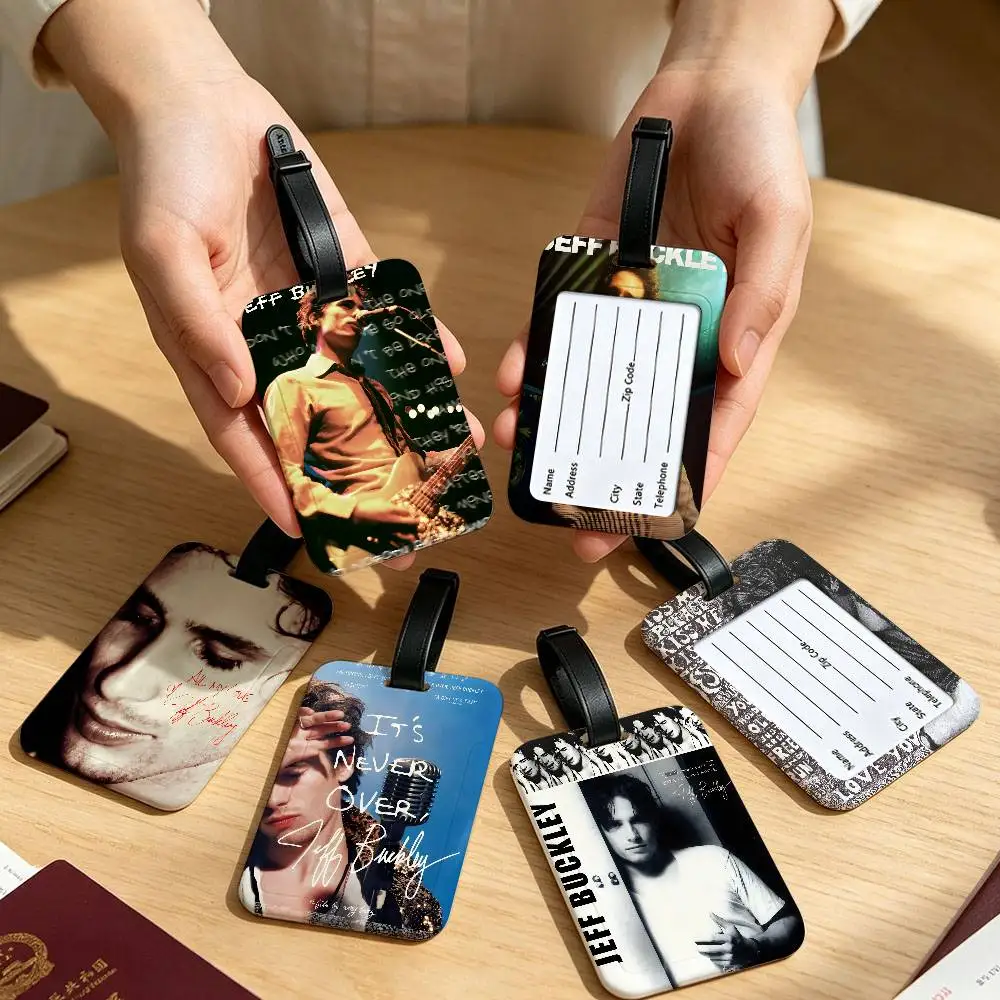 J-Jeff B-Buckley Singer Multiscene PVC Luggage Tag Anti lost Design With Information Card For Travel Backpack Luggage
