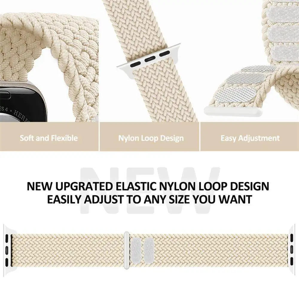 Geflochtenes Solo Loop Armband für Apple Watch Ultra 49 46mm 45 44 40mm 42mm Correa Armband für iWatch Series 11 10 9 8 7 SE 6 5 – Detail 12
