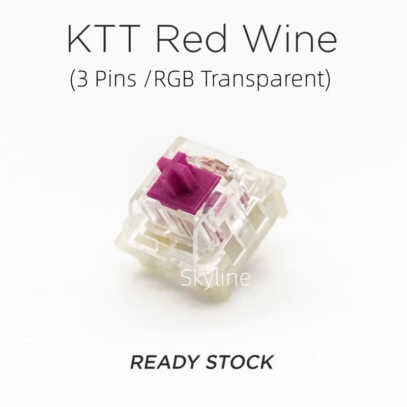 KTT Wine Red V2 Switch HIFI Linear 3 Pins 45g POM Custom Mechanical Keyboard Switches Hand Thick lubrication Hot Swap Anne Pro 2