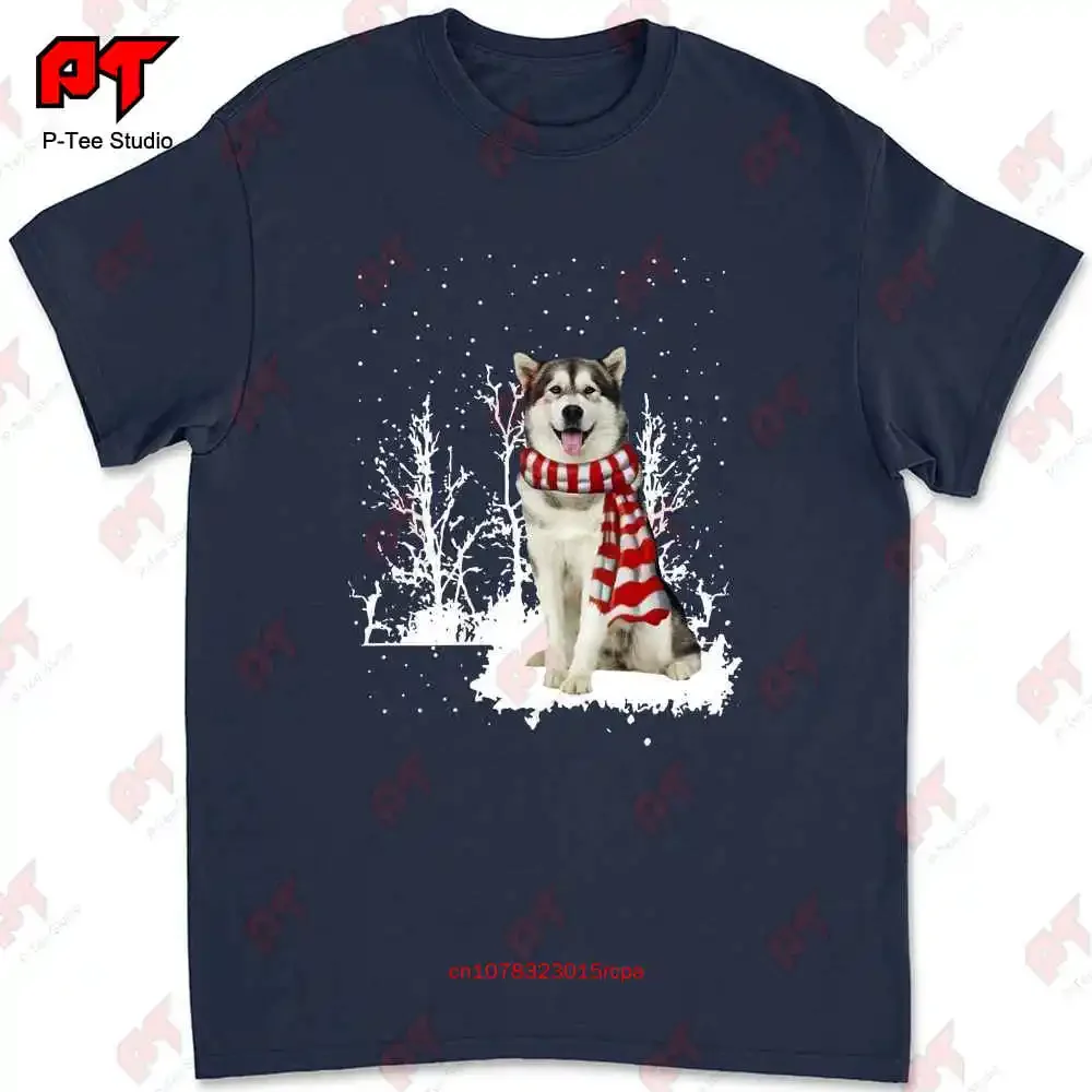 Alaskan Malamute Merry Christmas T-shirt IJJT