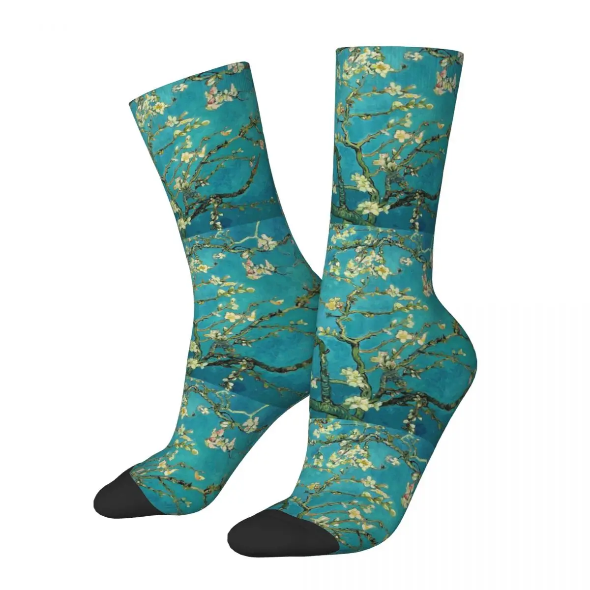 Funny Male Men Socks Crazy Vincent Van Gogh Blossoming Almond Tree Sock High Quality Women's Sock Spring Summer Autumn Winter