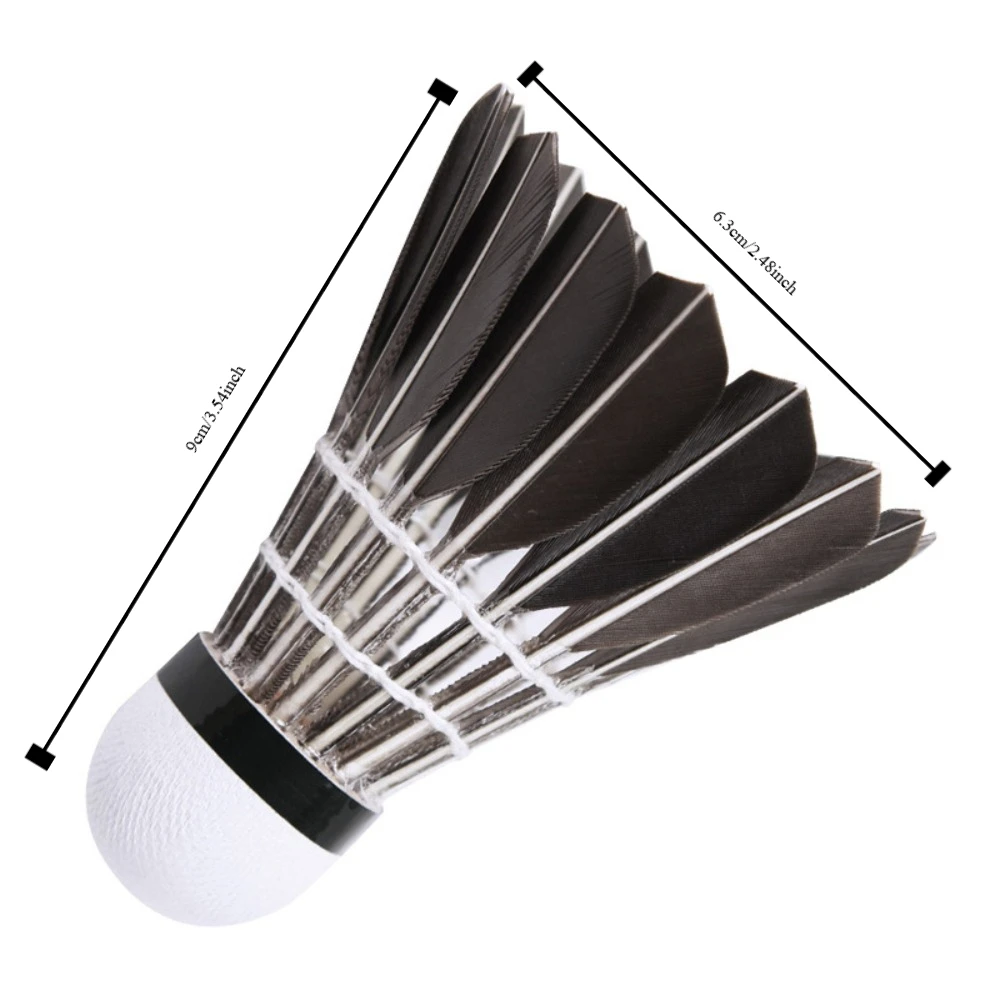 6/12Pcs Professional Badminton Shuttlecock Black Goose Feather Badminton Shuttlecock Training Sport Badminton Ball