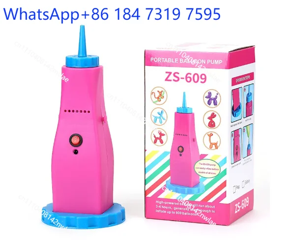 AC 100-240V Electric Long Bar Balloon Inflator Pump Pink Portable Balloon Inflating Machine ZS-509