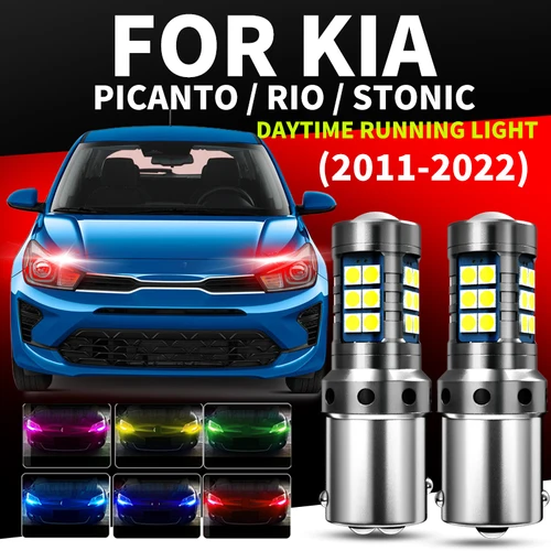 Imagen 1 del producto 2 uds luces LED de conducción diurna bombillas de estacionamiento DRL para Kia Picanto TA JA Rio MK3 Mk4 Stonia YB 2011 2012 2013 2014 2017 2020