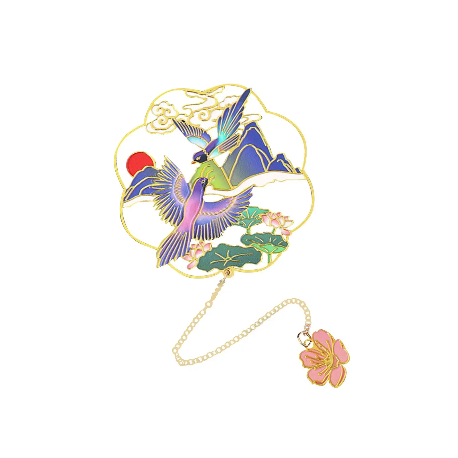 Estilo chinês Bookmark Clip para Leitores, Decoração do Livro, Leitura Suprimentos, 2X