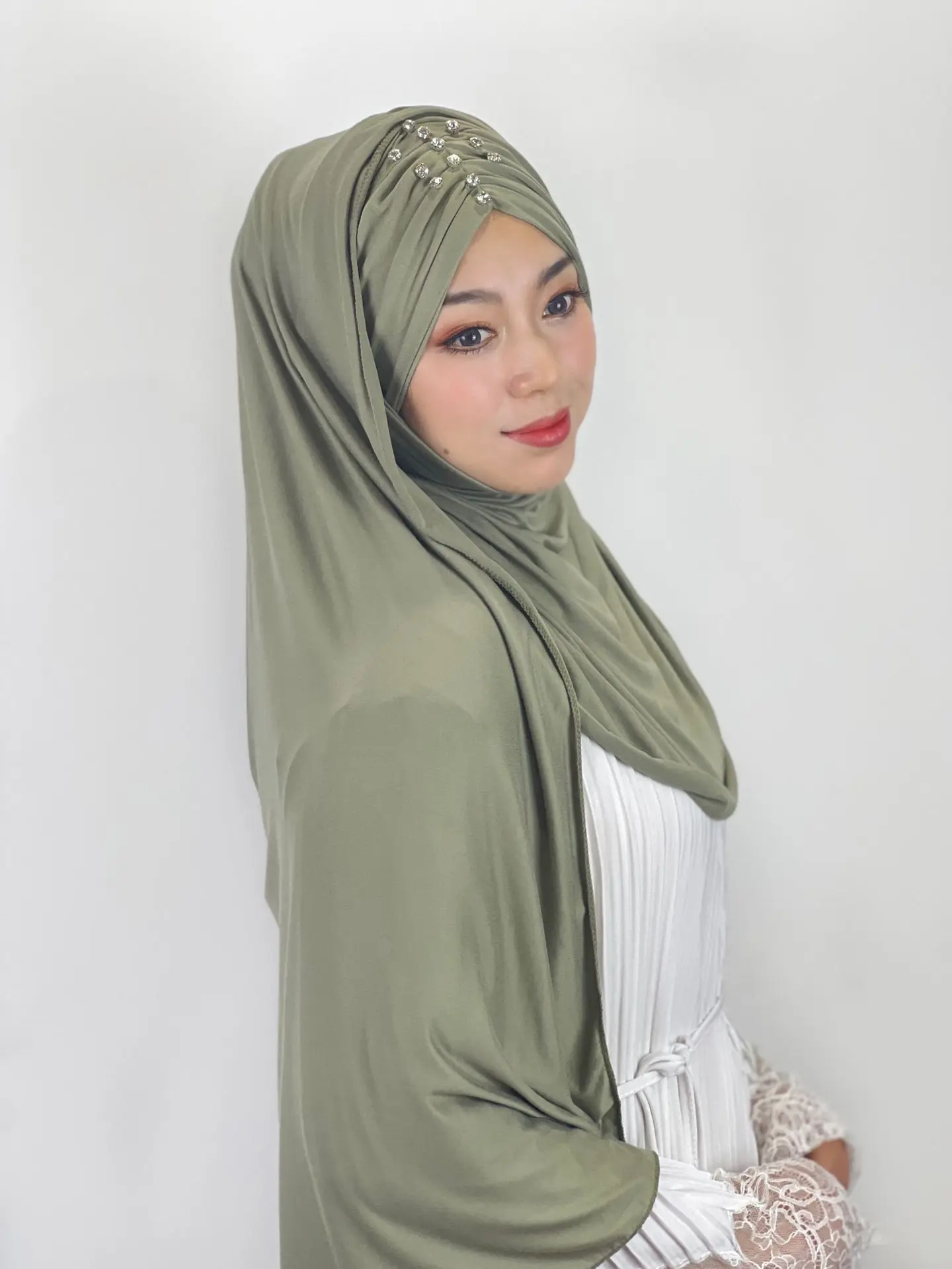 Moslim Instant Sjaal Zachte Hijab Tulband Jersey Hijaabs Voor Vrouw Islamitische Arabische Hoofddoek Wrap Sjaal Pull On Ready Sjaals Mujer