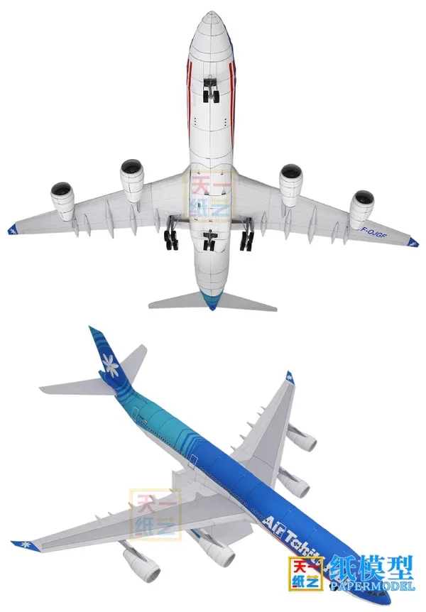 Airbus A340 Aircraft 3D Paper Model DIY Educational Parent-child Hand-made Lesson Origami Toy