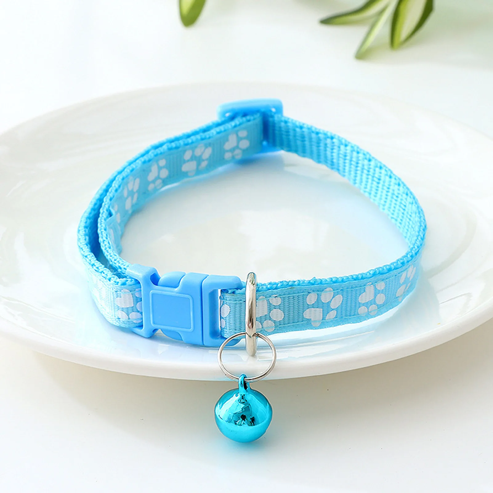 Basic Dog Cat Collar Buckle Cute Paw Print Pattern Cat Kitten Collar for Small Kittens and Puppies