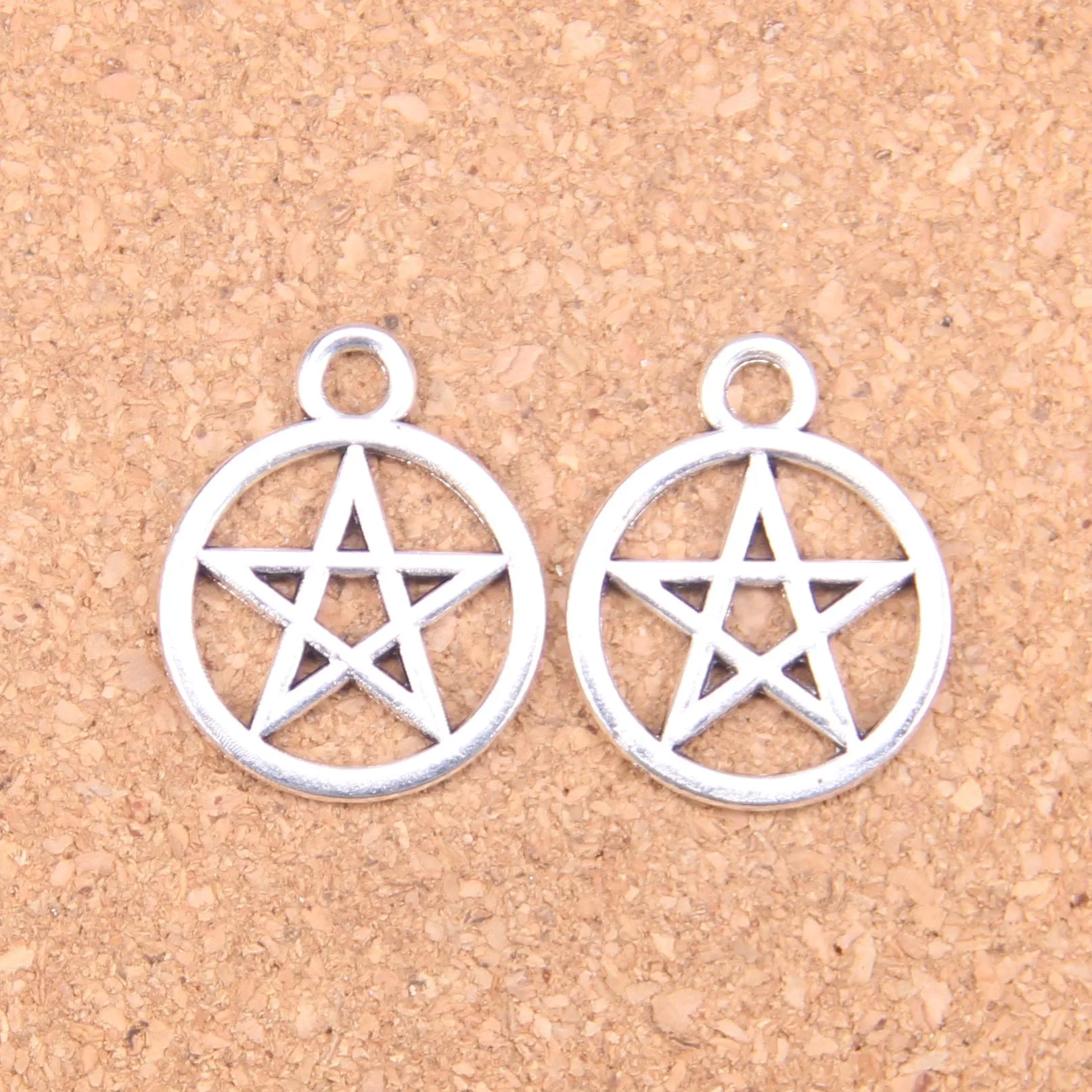 68pcs Charms Star Pentagram 24x24mm Antique Pendants,Vintage Tibetan Silver Jewelry,DIY For Bracelet Necklace