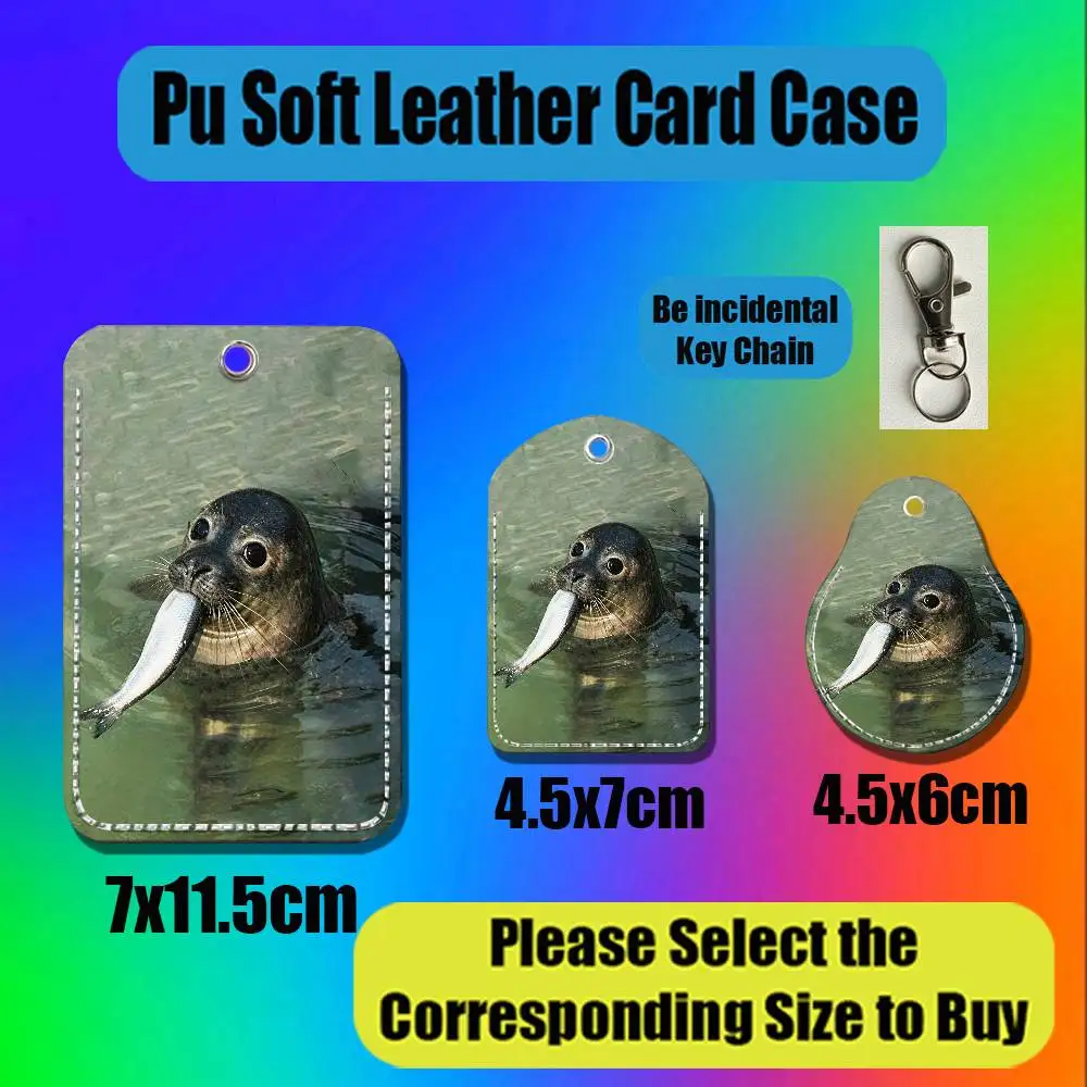 For Sea Cute Seal For AirTag Case Card Holder Keychain ID Credit Bank Access Badge For Air Tag Case Shell