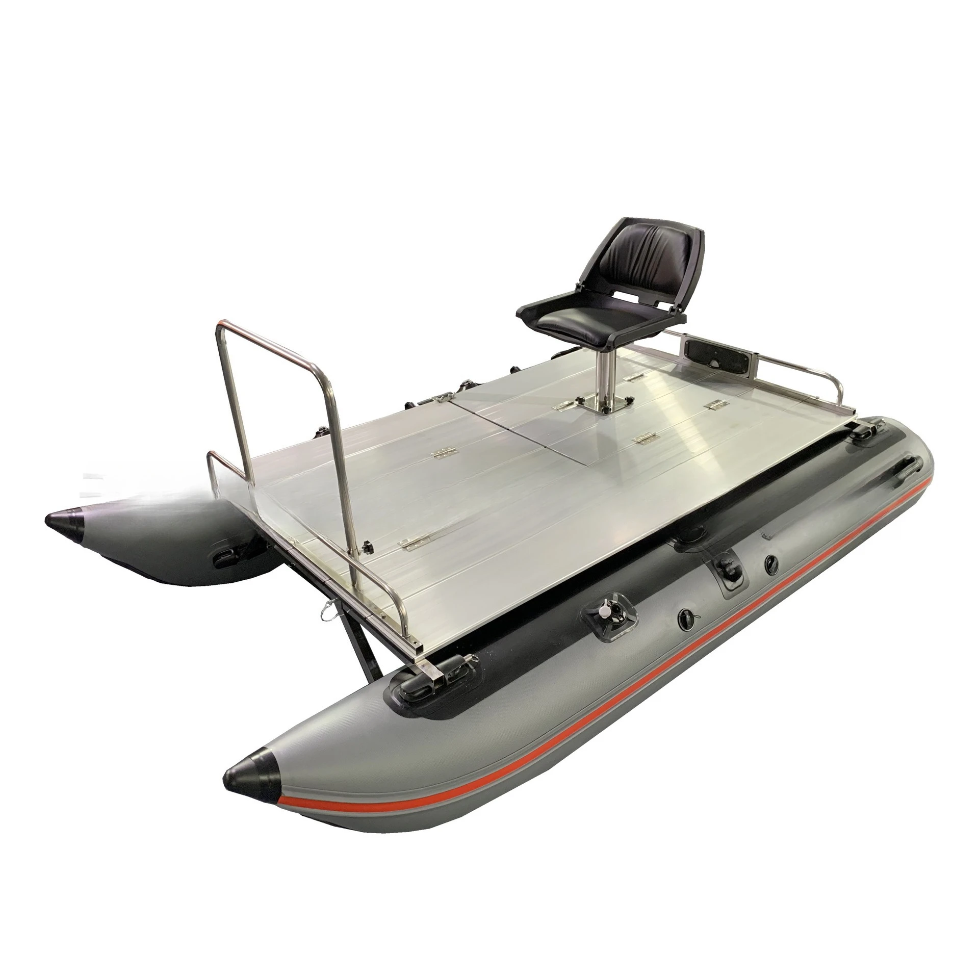 قارب الاعتداء، منصة سبائك الألومنيوم، كاتاماران، مطاط، صيد السمك، مقعد سميك، قابل للنفخ، قارب سريع