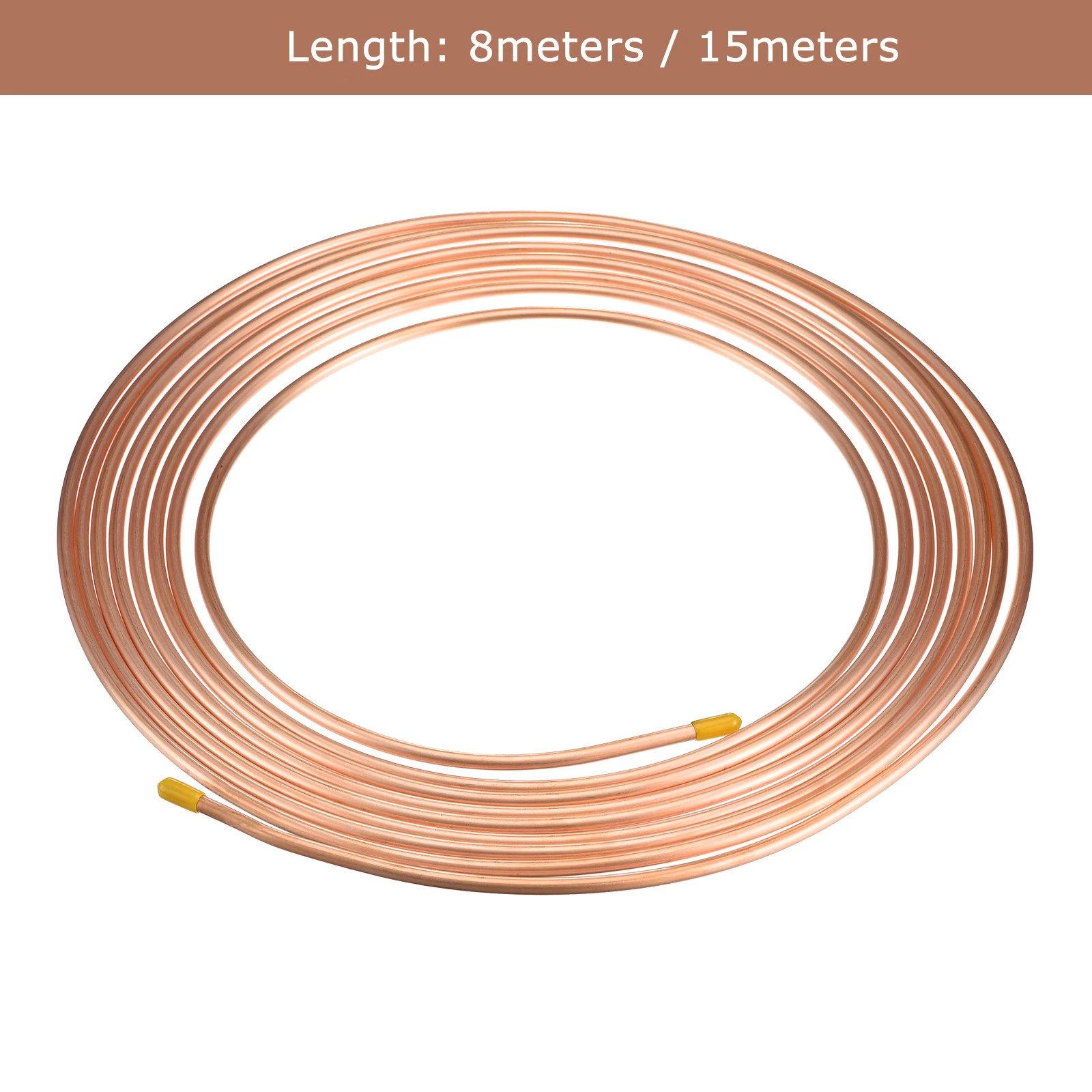 

8m/15m Copper Tube Refrigeration Copper Tubing Seamless Hollow Copper Pipe Industrial Metal Tubing for Air Conditioning Freezers