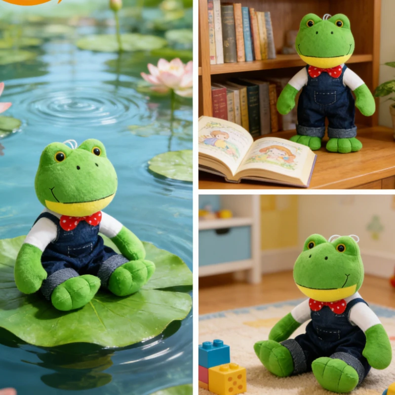 

Cute Magic Expression Plush Doll 25cm Soft Plush Frog Toy Cartoon Girl Stuffed Animal Doll Kids Gift Long Leg Frog Room Decor