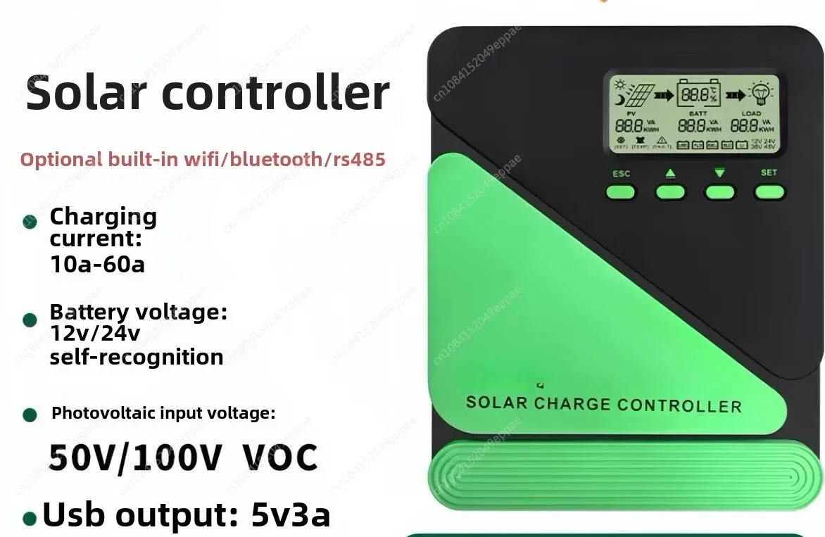 12V 24V Wifi MPPT Solar Panel System Battery Charge Controller PV Regulator Dual USB 10A 20A 30A 40A 50A 60A Solar Controller