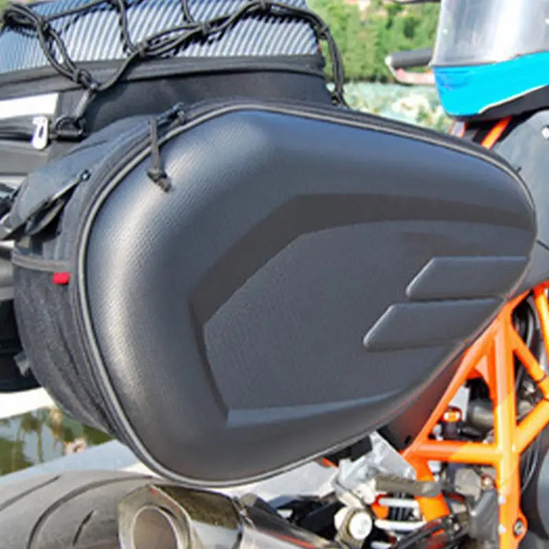 

Waterproof Motorcycle Saddlebags PU Leather Expandable Motorcycle Storage Bag 2PCS Expandable Waterproof Panniers Tail Bag With