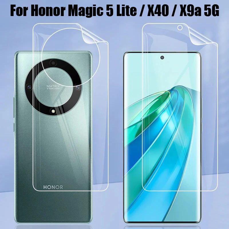 6 szt. Matowej folii hydrożelowej do Huawei Honor X9a X40 5G ochraniacz ekranu do magicznej 5 Lite z przodu i z tyłu folii ochronnej, a nie ze szkła