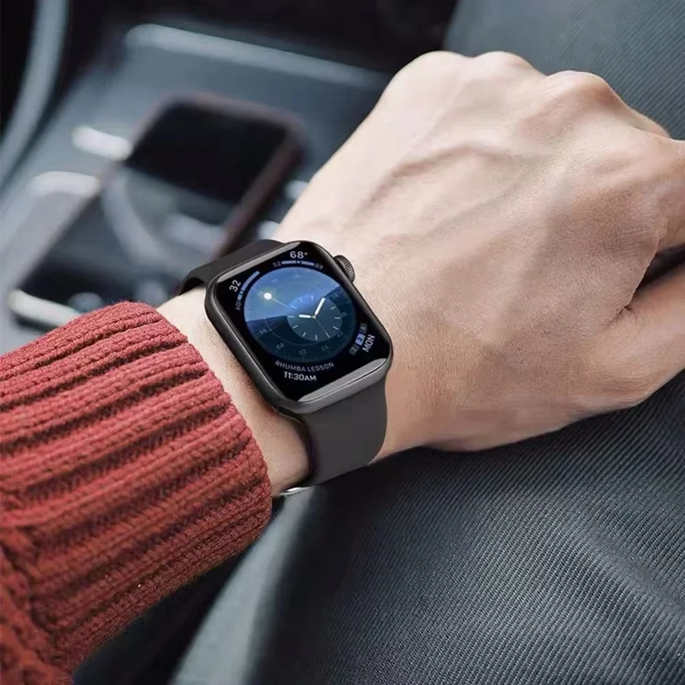 애플워치용 실리콘 밴드 44mm 45mm 40mm 41mm 42-46mm 45mm 스포츠 팔찌 아이워치 시리즈 10 8 7 6 5 SE 9 울트라 2 49mm