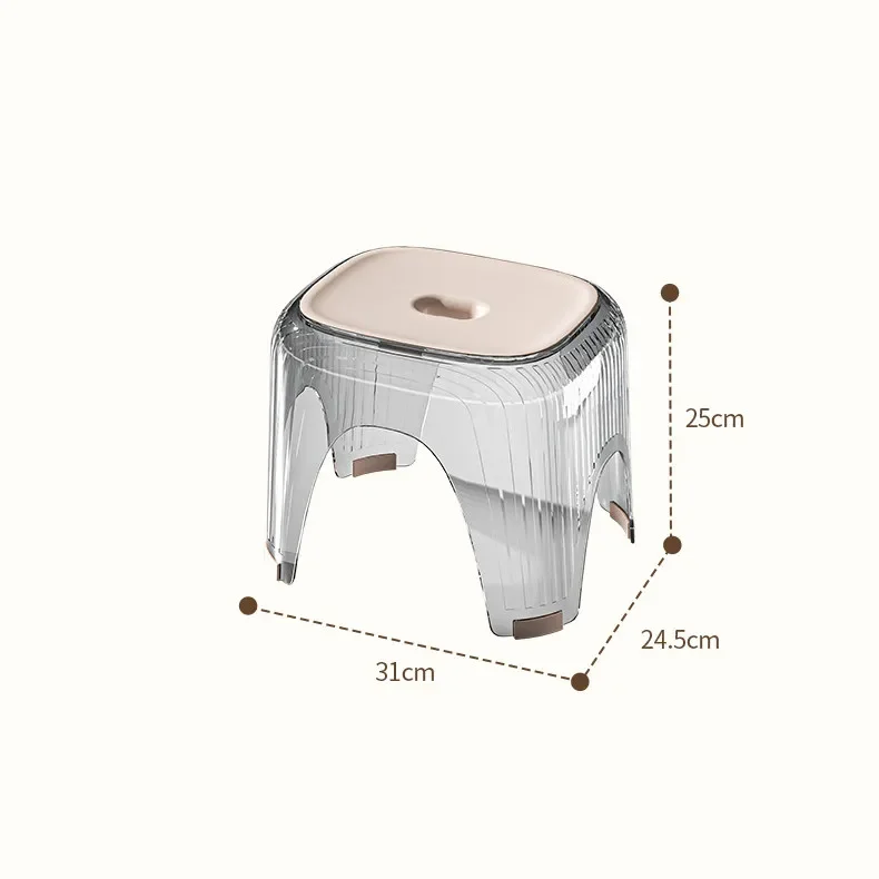 

Clear Plastic Low Bathroom Toilet Foot Adult Constipation Living Room Sofa Small Stool Porch Shoe Change Stool