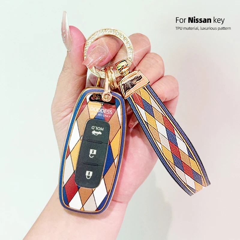 

Luxury Soft TPU Car Key Cover For Nissan Almera Sunny Livina Multiple Buttons Universal Key Full Wrap Key Case