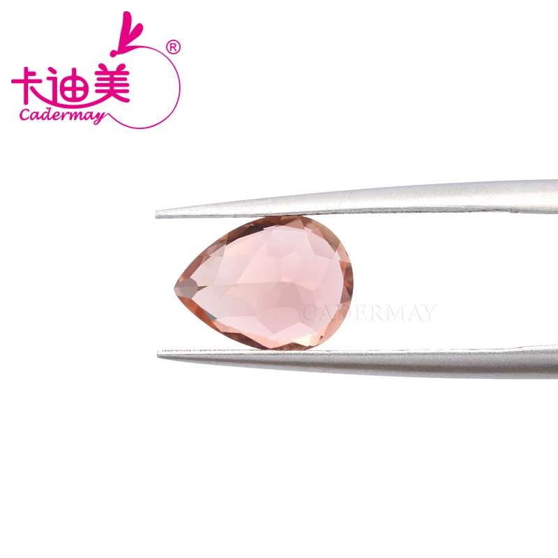 CADERMAY Pear Shape Pinkish Orange Color Real Natural Tourmaline Loose Stone With GRC Certificate Beads For Fine Jewelry Making