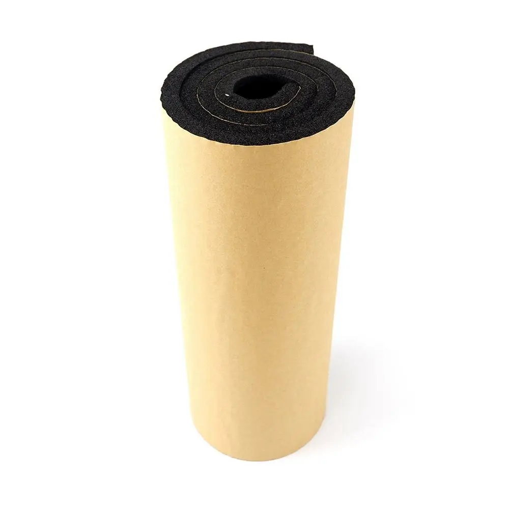 1Roll 100x50cm Sound Deadening Foam Mat Self Adhesive Sound Absorption Acoustic Insulation Mat 3/5/6/8/10/15mm Rubber Foam